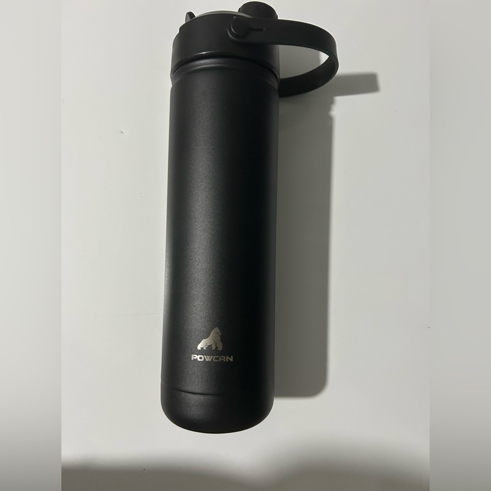 Black Stainless PowCan Steel Water Bottle